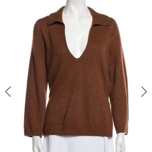 LESET Brown V-Neck Sweater